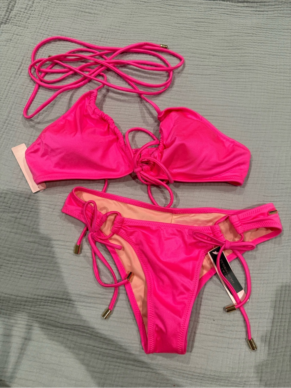 Victoria's Secret Neon Hot Pink String Bikini